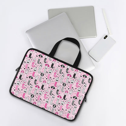 Pink Girly Mermaid Pattern Print Laptop Sleeve With Handle