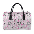 Pink Girly Mermaid Pattern Print Leather Duffel Bag