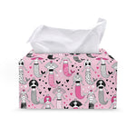 Pink Girly Mermaid Pattern Print Leather Tissue Box Cover