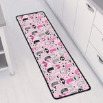 Pink Girly Mermaid Pattern Print Long Kitchen Mat