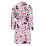Pink Girly Mermaid Pattern Print Men's Bathrobe