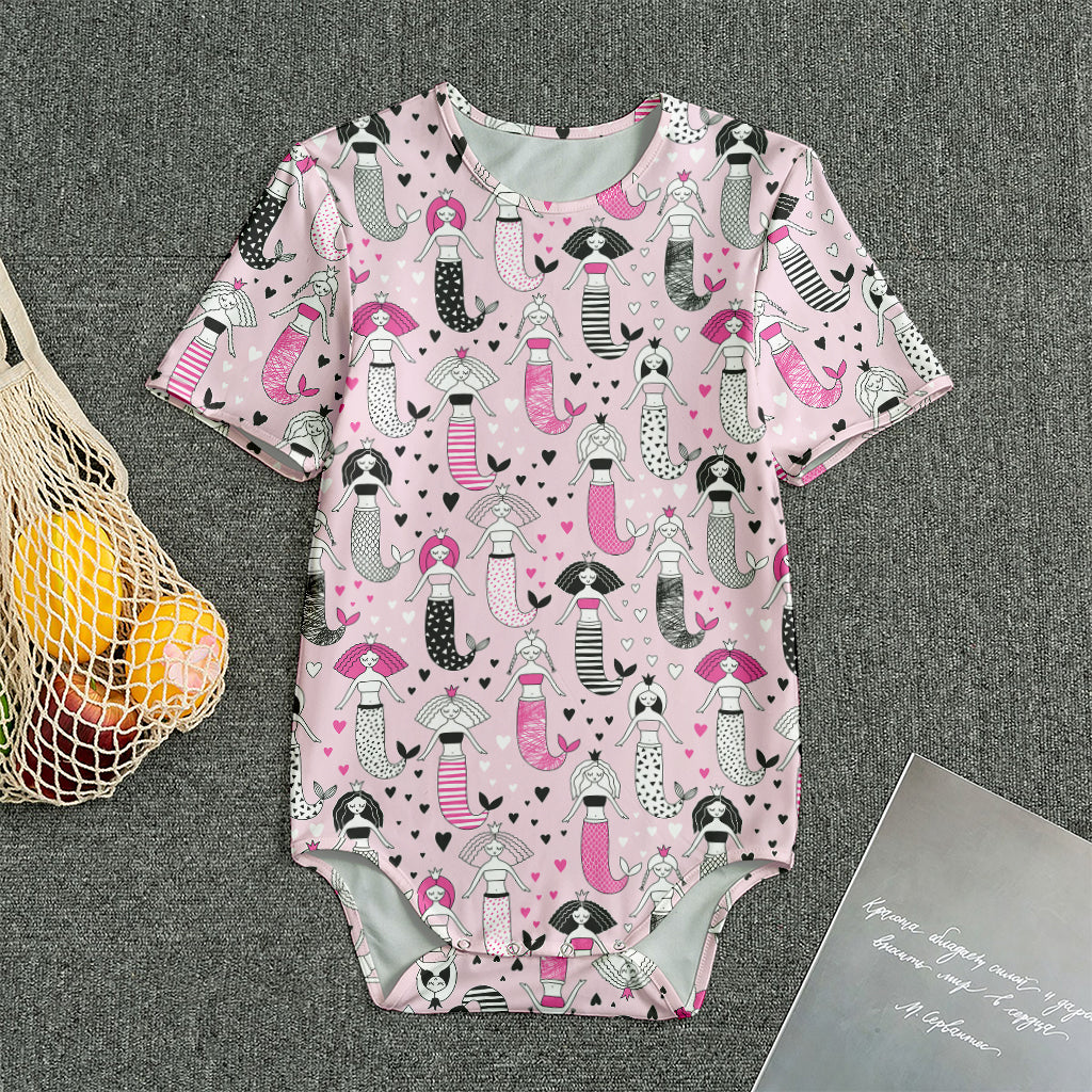 Pink Girly Mermaid Pattern Print Men's Bodysuit