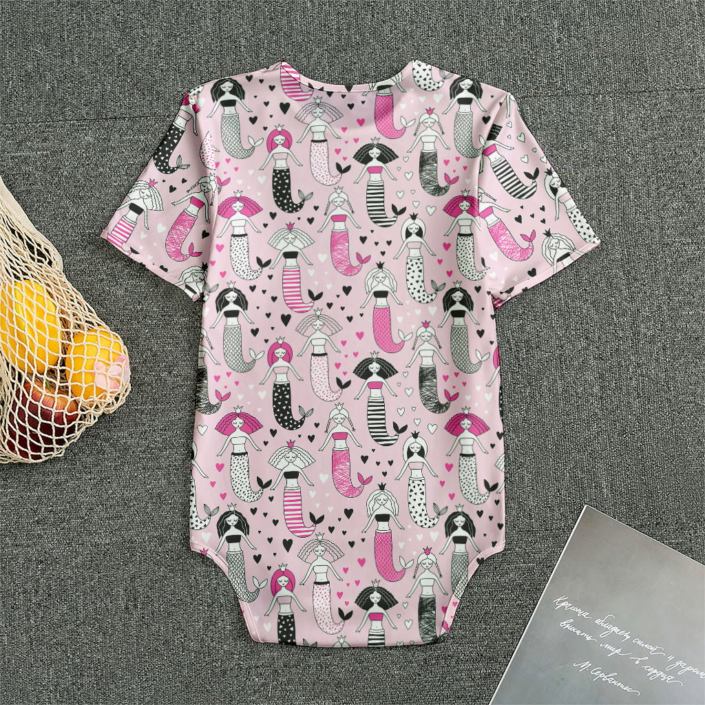 Pink Girly Mermaid Pattern Print Men's Bodysuit