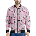 Pink Girly Mermaid Pattern Print Men's Bomber Jacket