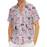 Pink Girly Mermaid Pattern Print Men's Deep V-Neck Shirt