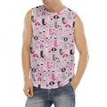 Pink Girly Mermaid Pattern Print Men's Fitness Tank Top