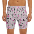 Pink Girly Mermaid Pattern Print Men's Long Boxer Briefs