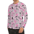 Pink Girly Mermaid Pattern Print Men's Long Sleeve Rash Guard
