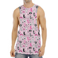 Pink Girly Mermaid Pattern Print Men's Muscle Tank Top