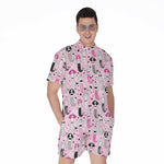 Pink Girly Mermaid Pattern Print Men's Rompers