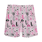 Pink Girly Mermaid Pattern Print Men's Sports Shorts