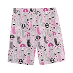 Pink Girly Mermaid Pattern Print Men's Sports Shorts