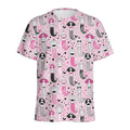 Pink Girly Mermaid Pattern Print Men's Athletic T-Shirt
