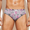 Pink Girly Mermaid Pattern Print Men's Swim Briefs