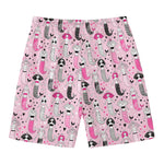 Pink Girly Mermaid Pattern Print Men's Swim Trunks
