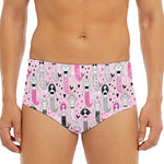 Pink Girly Mermaid Pattern Print Men's Triangle Swim Briefs