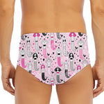 Pink Girly Mermaid Pattern Print Men's Triangle Swim Briefs