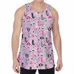 Pink Girly Mermaid Pattern Print Men's Velvet Tank Top