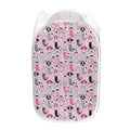 Pink Girly Mermaid Pattern Print Mesh Laundry Hamper
