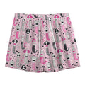 Pink Girly Mermaid Pattern Print Mesh Shorts
