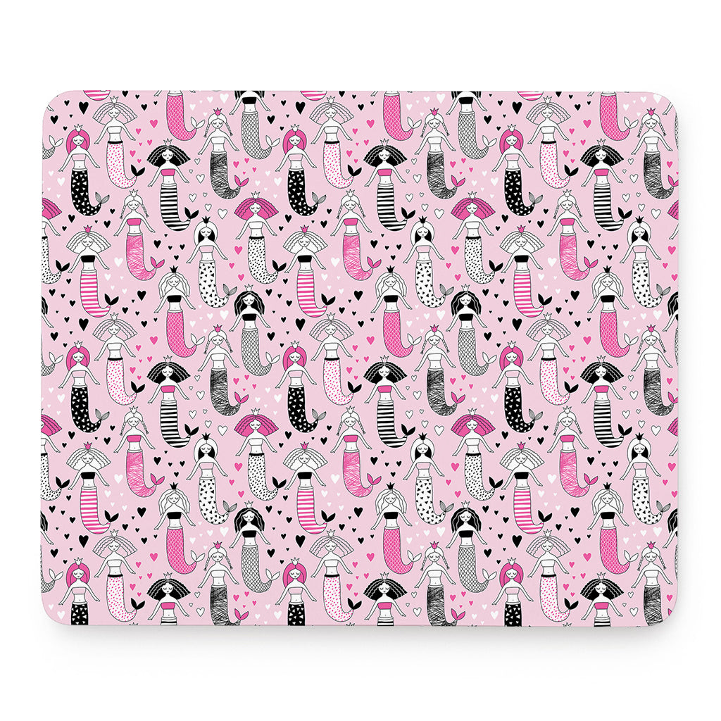 Pink Girly Mermaid Pattern Print Mouse Pad