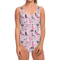 Pink Girly Mermaid Pattern Print One Piece Swimsuit
