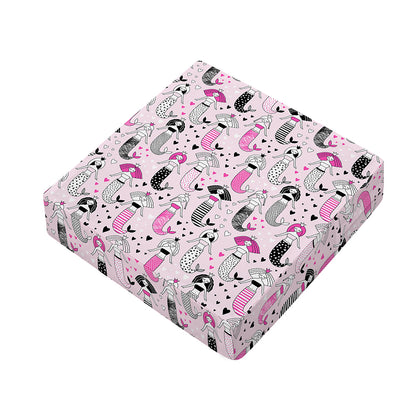 Pink Girly Mermaid Pattern Print Outdoor Seat Cushion Cover