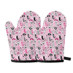 Pink Girly Mermaid Pattern Print Oven Mitts