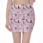 Pink Girly Mermaid Pattern Print Pencil Mini Skirt