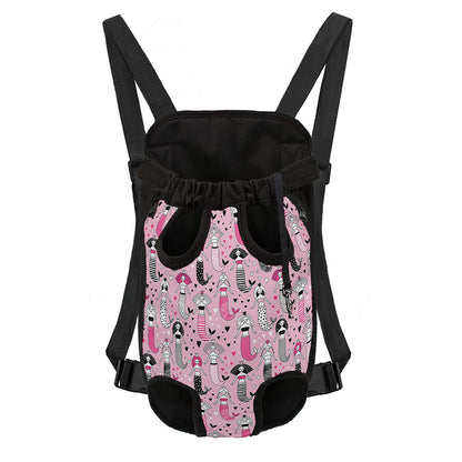 Pink Girly Mermaid Pattern Print Pet Carrier Backpack