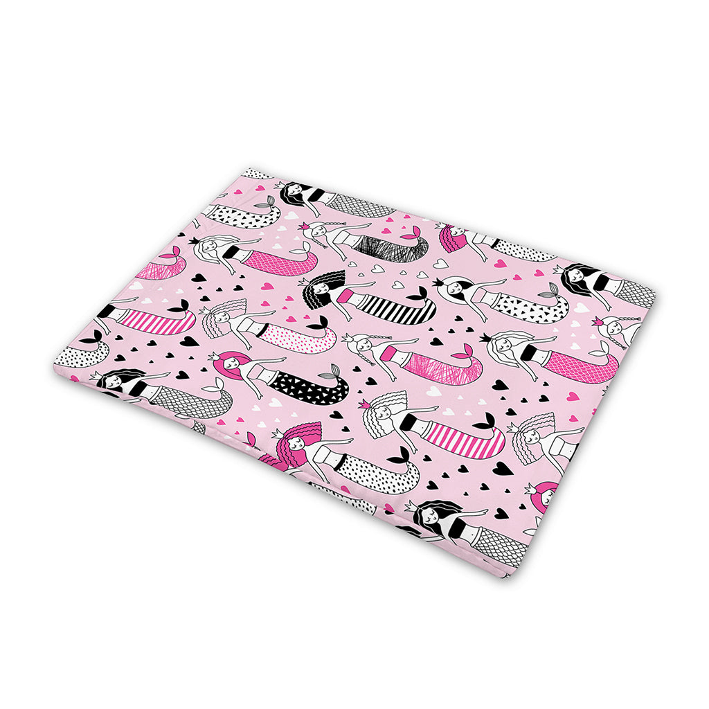 Pink Girly Mermaid Pattern Print Pet Cooling Mat Cover