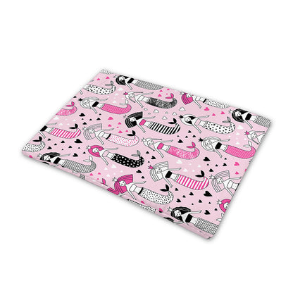 Pink Girly Mermaid Pattern Print Pet Cooling Mat Cover