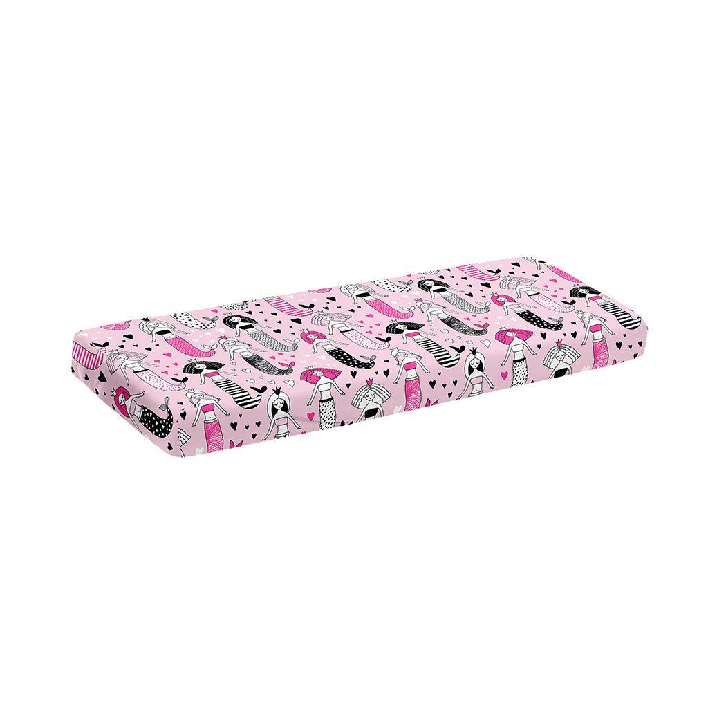 Pink Girly Mermaid Pattern Print Piano Keyboard Cover