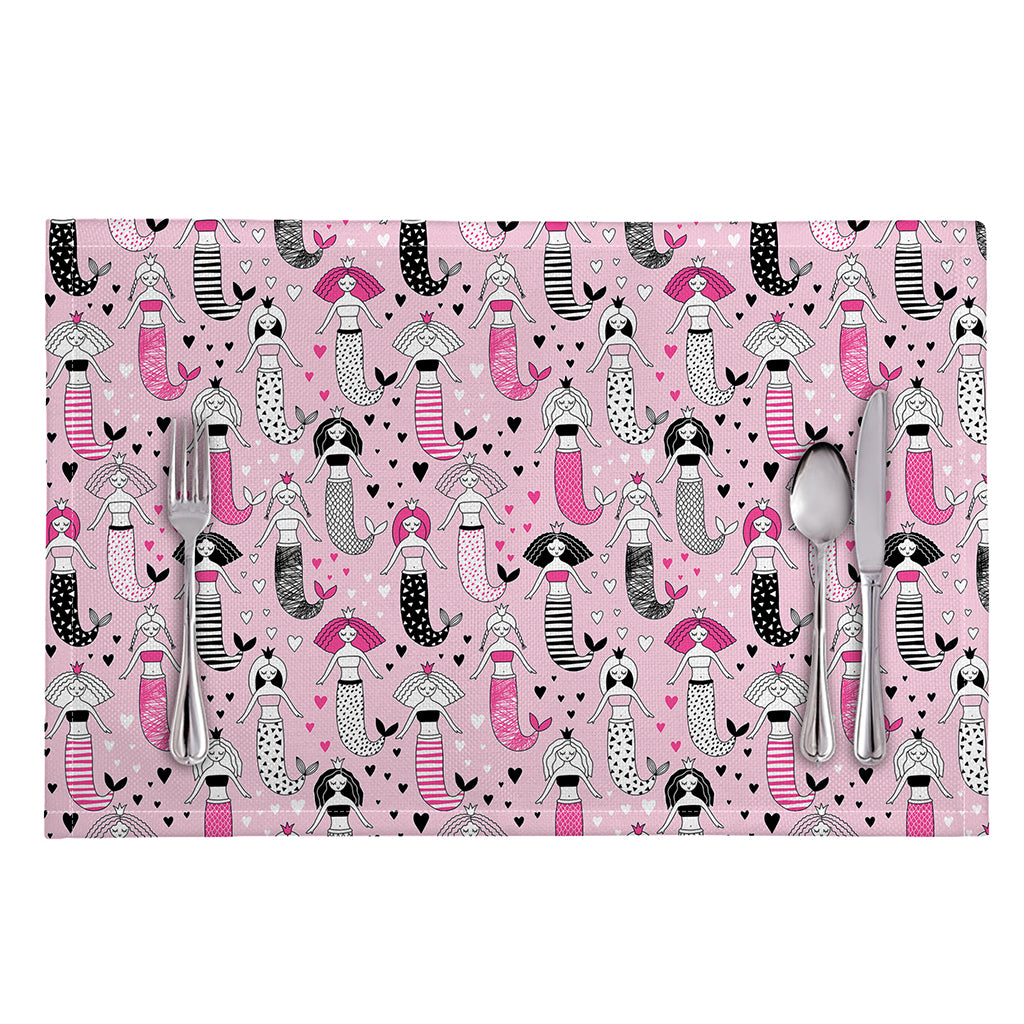 Pink Girly Mermaid Pattern Print Placemat