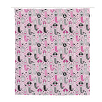 Pink Girly Mermaid Pattern Print Polyester Shower Curtain