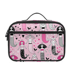 Pink Girly Mermaid Pattern Print Portable Lunch Bag