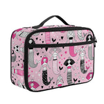 Pink Girly Mermaid Pattern Print Portable Lunch Bag