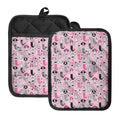 Pink Girly Mermaid Pattern Print Pot Holders With Pocket