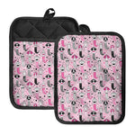 Pink Girly Mermaid Pattern Print Pot Holders With Pocket