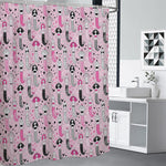 Pink Girly Mermaid Pattern Print Premium Shower Curtain