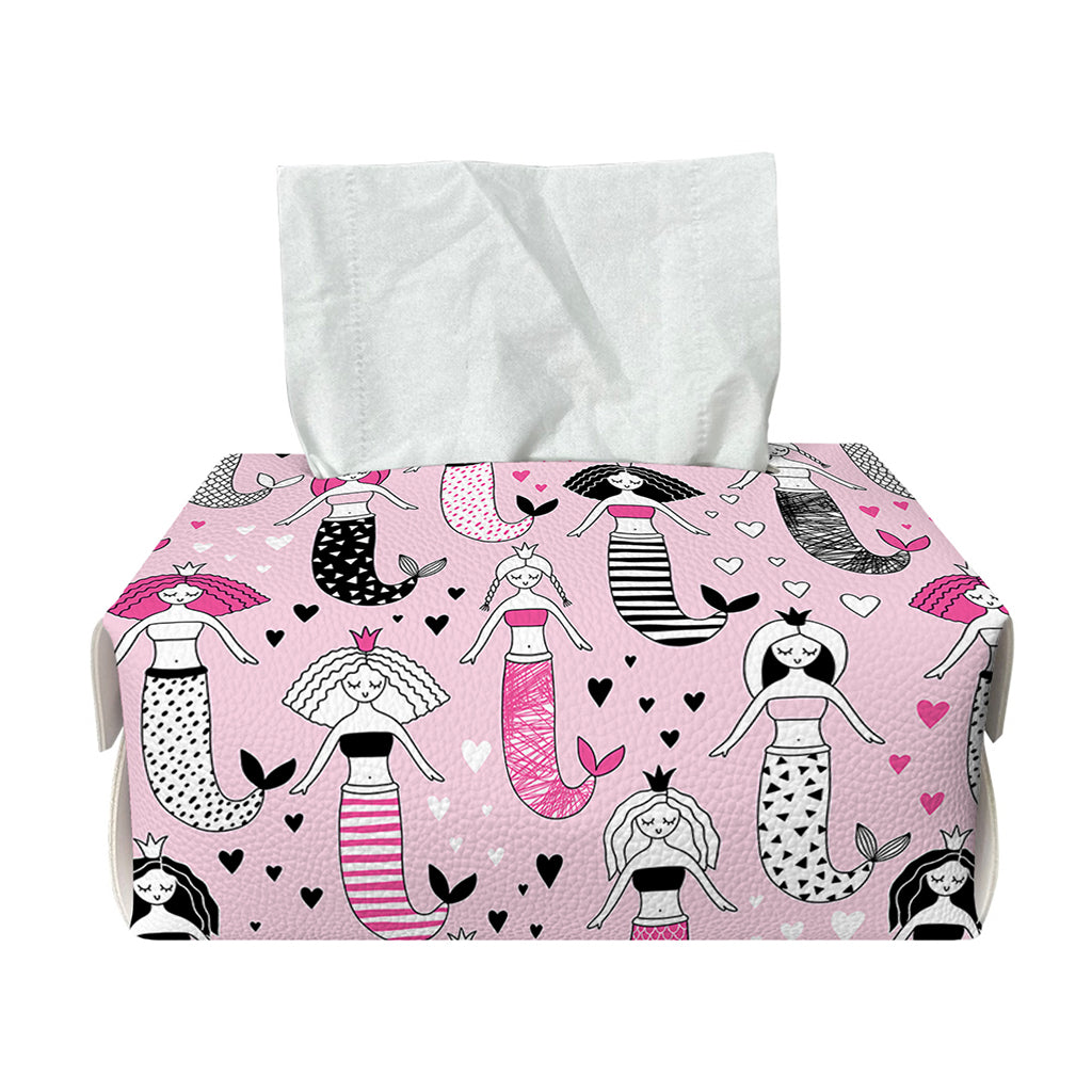 Pink Girly Mermaid Pattern Print Rectangle Tissue Box Cover