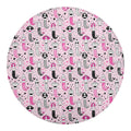Pink Girly Mermaid Pattern Print Round Blanket