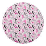 Pink Girly Mermaid Pattern Print Round Blanket