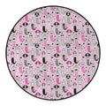 Pink Girly Mermaid Pattern Print Round Floor Mat