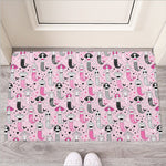 Pink Girly Mermaid Pattern Print Rubber Doormat