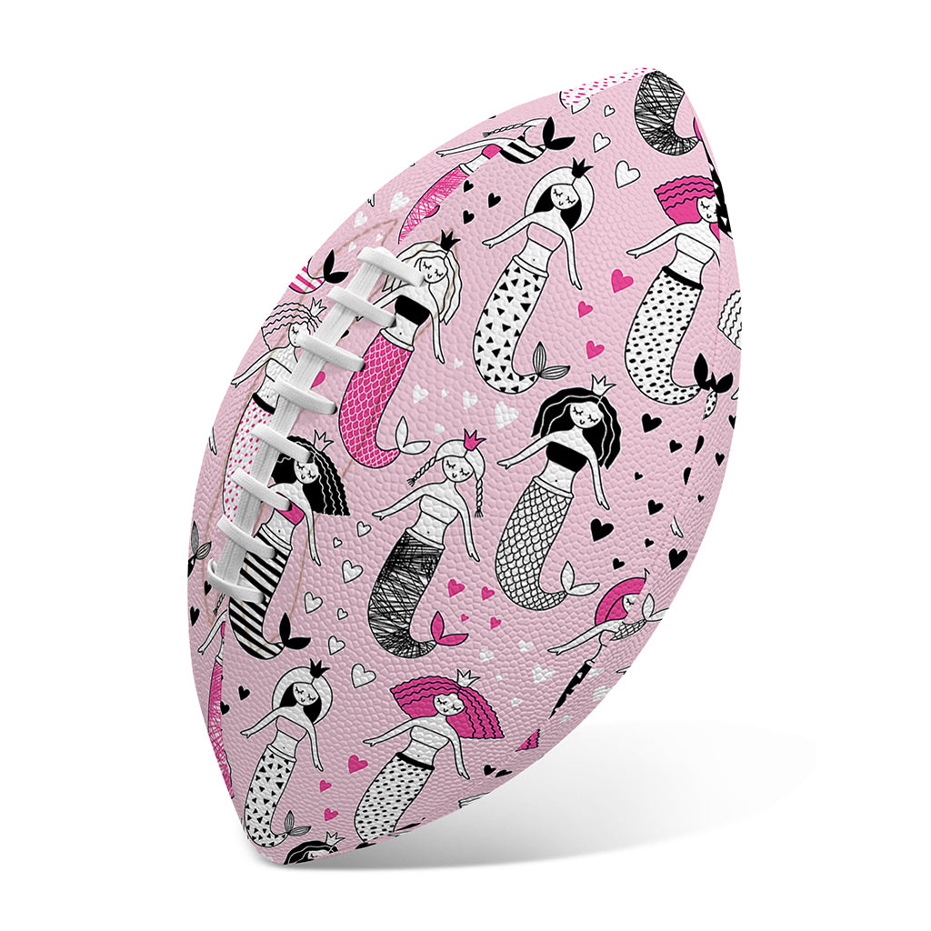Pink Girly Mermaid Pattern Print Rugby Ball