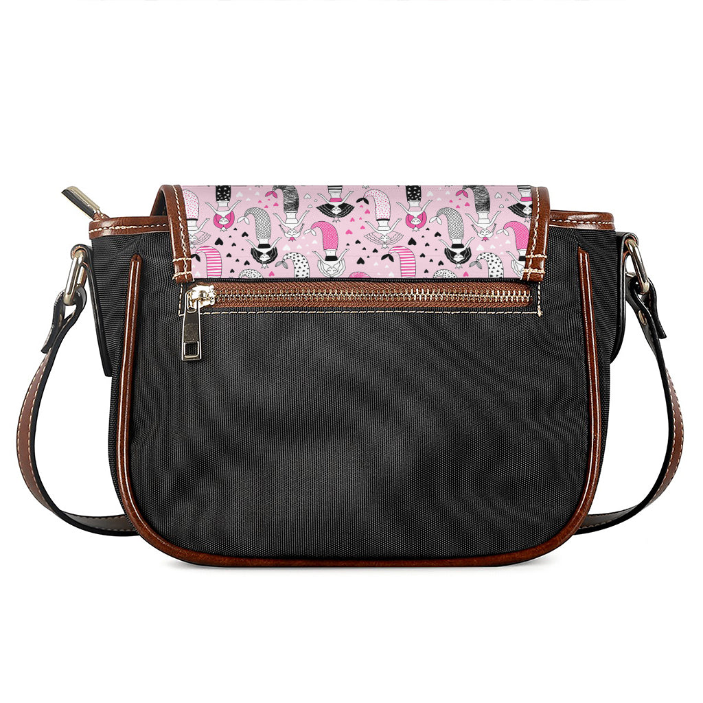 Pink Girly Mermaid Pattern Print Saddle Bag