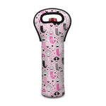 Pink Girly Mermaid Pattern Print Single Neoprene Wine Tote