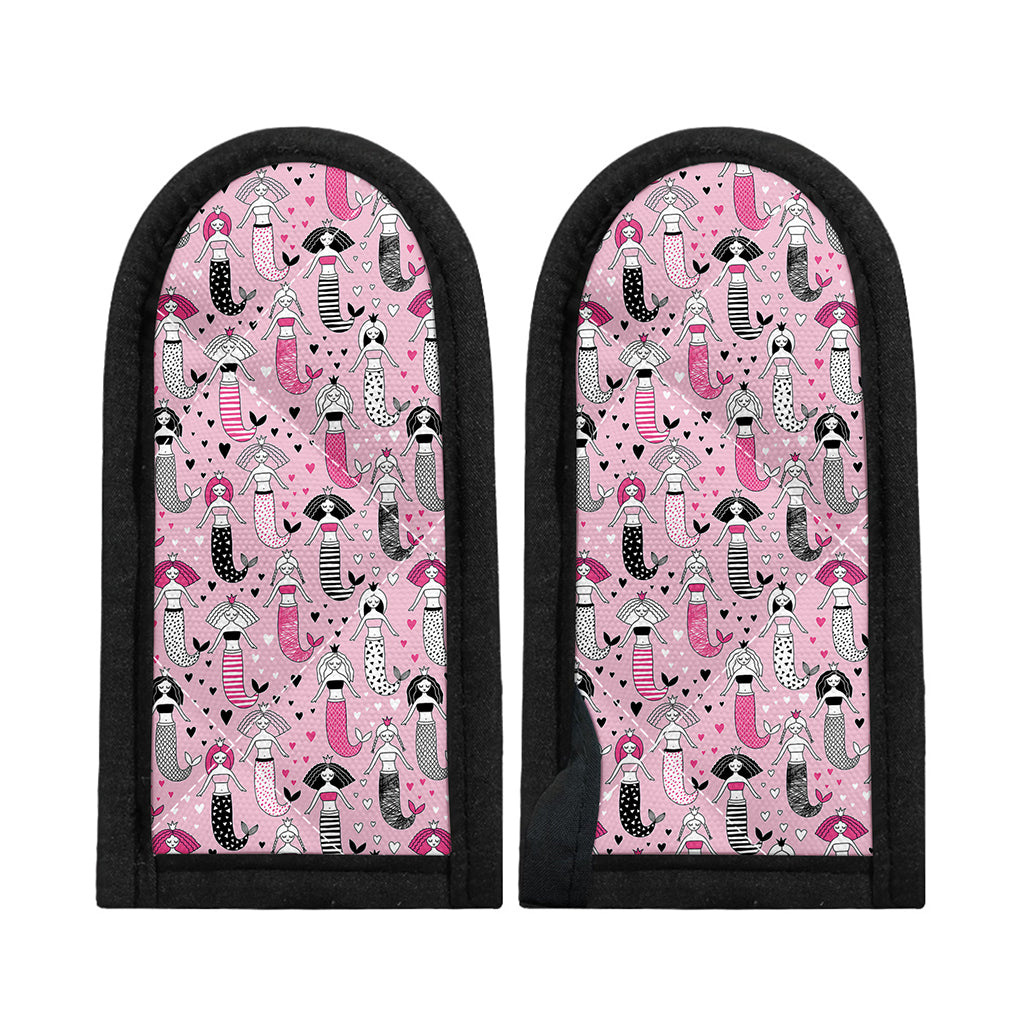 Pink Girly Mermaid Pattern Print Skillet Handle Cover