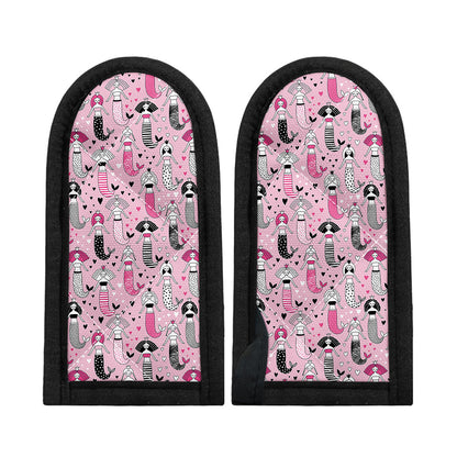Pink Girly Mermaid Pattern Print Skillet Handle Cover